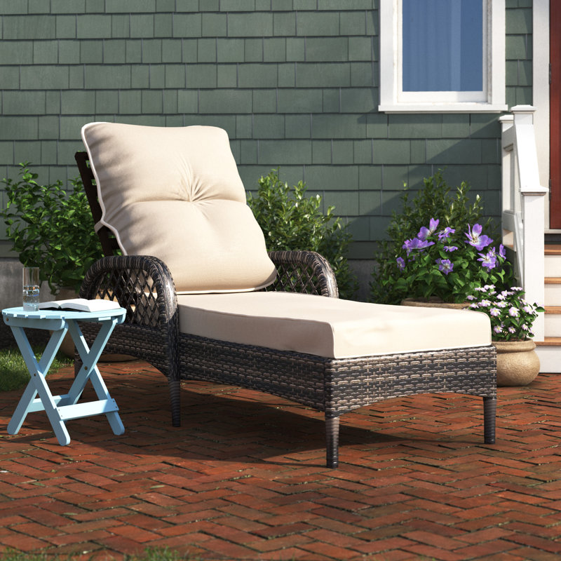 Beachcrest Home Danyell Outdoor Wicker Chaise Lounge & Reviews Wayfair